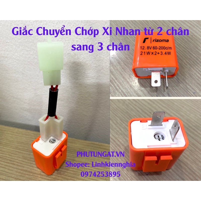 Giắc Chuyển Chớp Xi Nhan từ 2 chân qua 3 chân cho các dòng xe Winner X Vario Airblade Winner