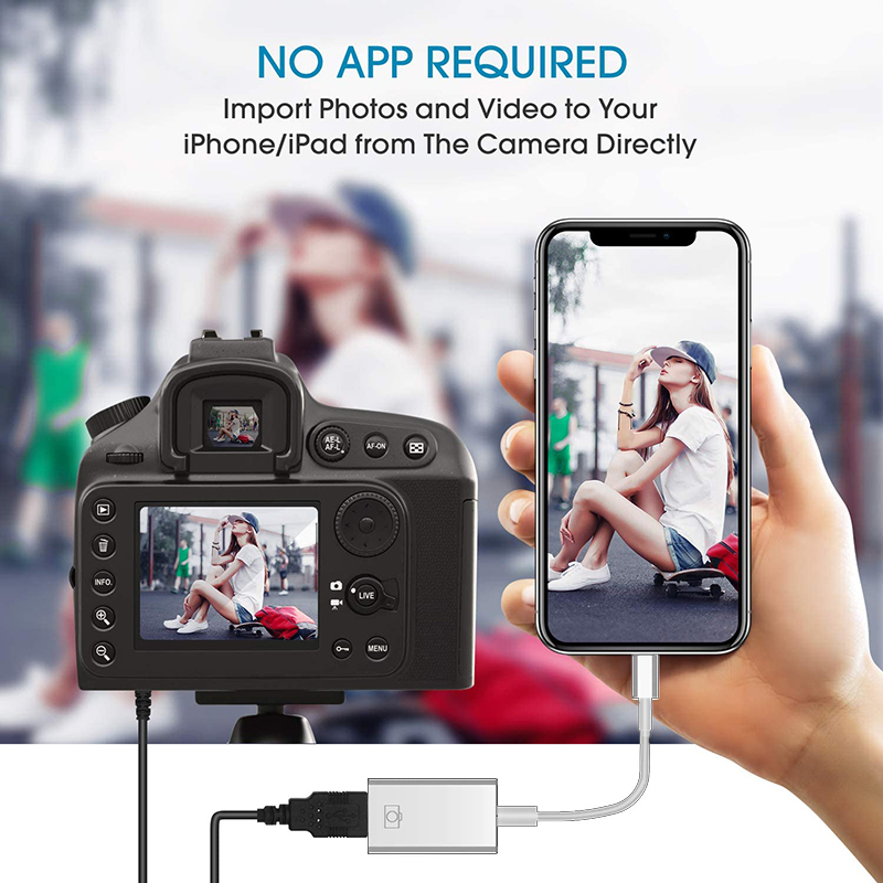 Bộ chuyển đổi USB sang Lightning OTG cho iPhone iPad, Bộ điều hợp truyền tệp đồng bộ hóa dữ liệu Bộ điều hợp máy ảnh USB