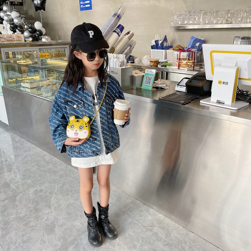 Seng Túi Đeo Chéo Vai Mini Họa Tiết Hổ Hoạt Hình Dễ Thương Tuyệt Vời Cho Bé Gái