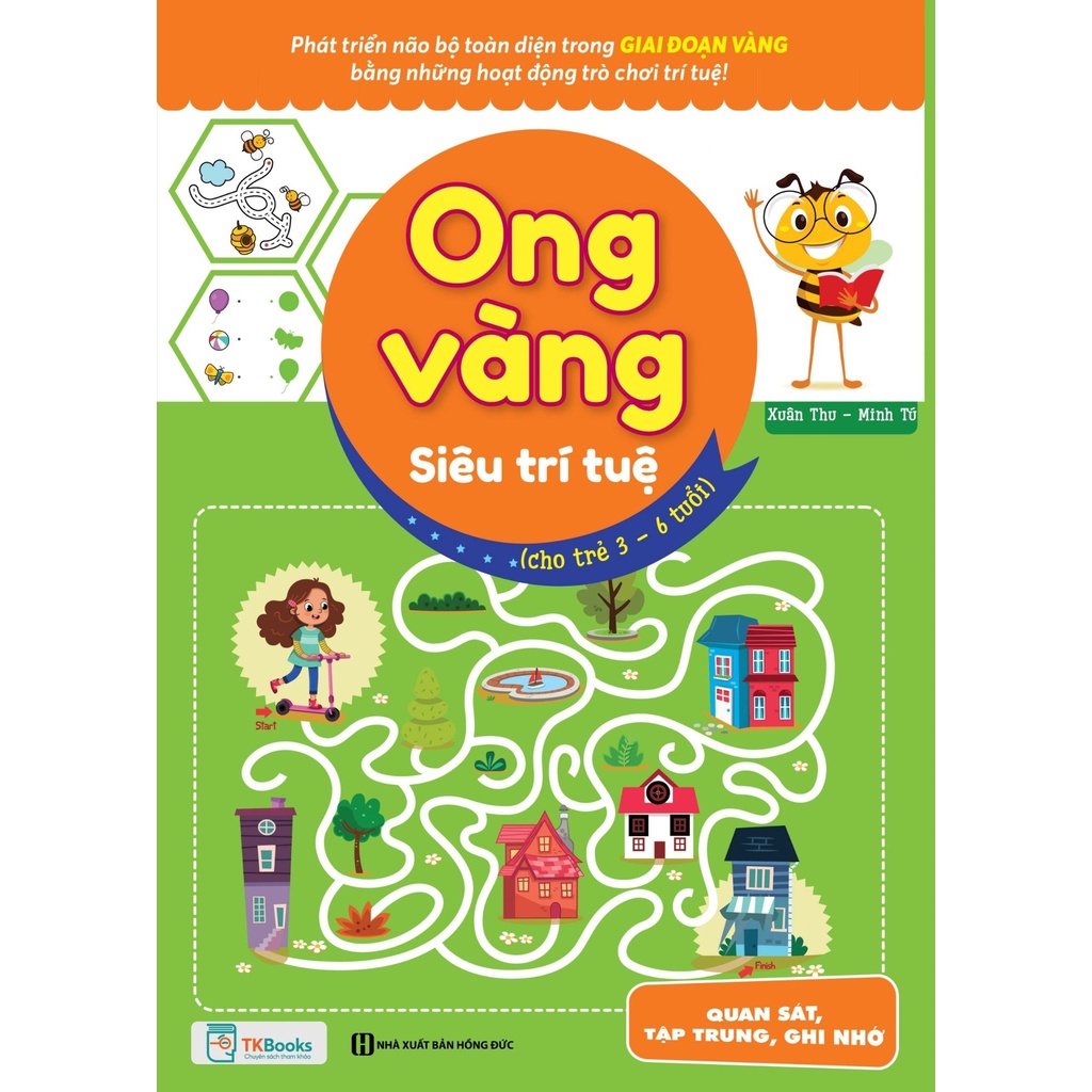 Sách - Ong Vàng Siêu Trí Tuệ (Cho Trẻ 3-6 Tuổi) - Quan Sát, Tập Trung, Ghi Nhớ