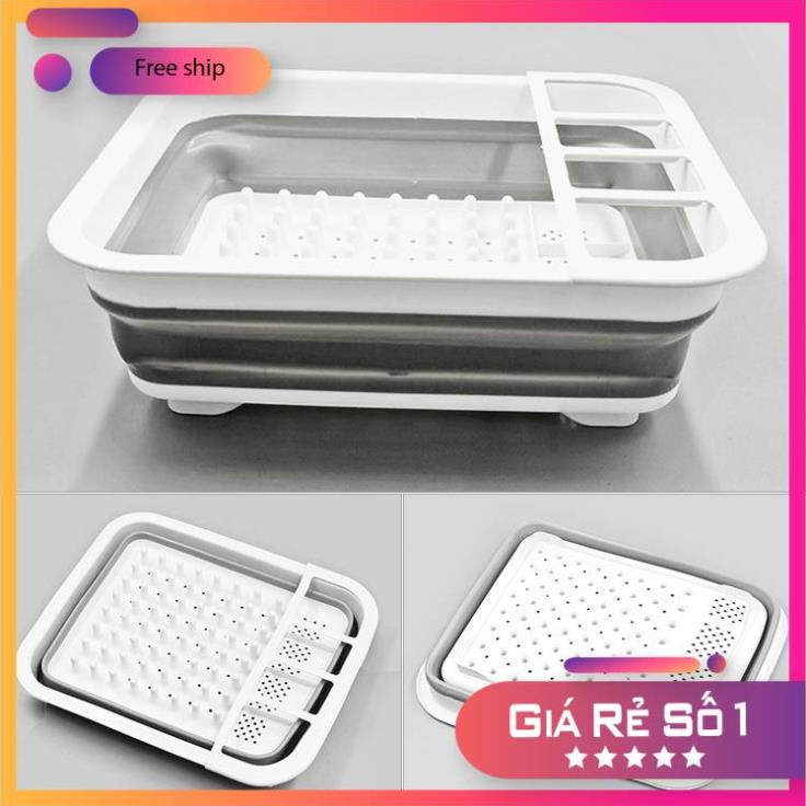 Giá Đựng Bát Đĩa Đa Năng Bằng Nhựa Silicon Gấp Gọn Tiện Dụng, Kệ Bát Đĩa Để Bàn Tiết Kiệm Diện Tích