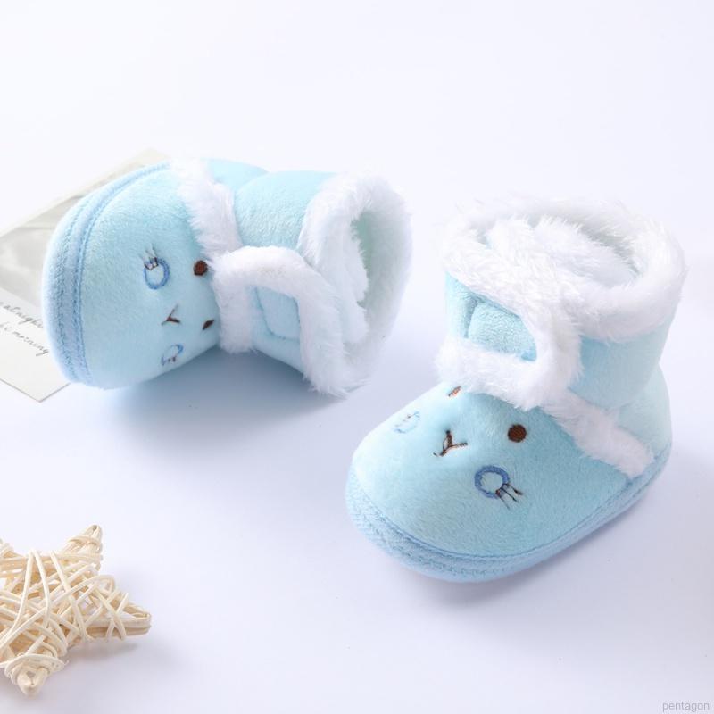 Giày cotton cổ cao đế mềm chống trượt thời trang dễ thương cho bé tập đi