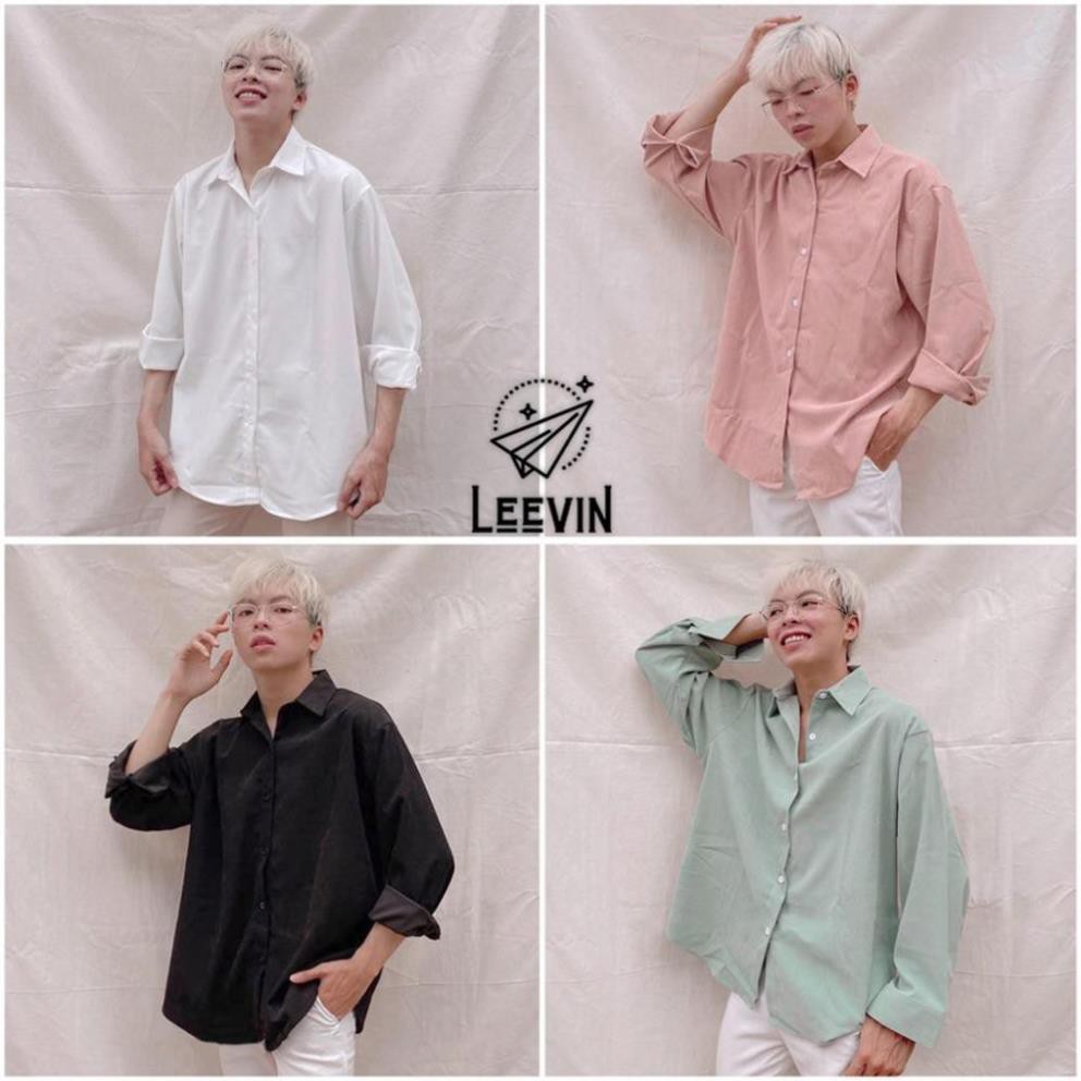 Áo Sơ Mi TAY DÀI KUPI Unisex Nam Nữ Nhung Form Rộng Dáng Suông Ulzzang - Leevin Store ་  ྇