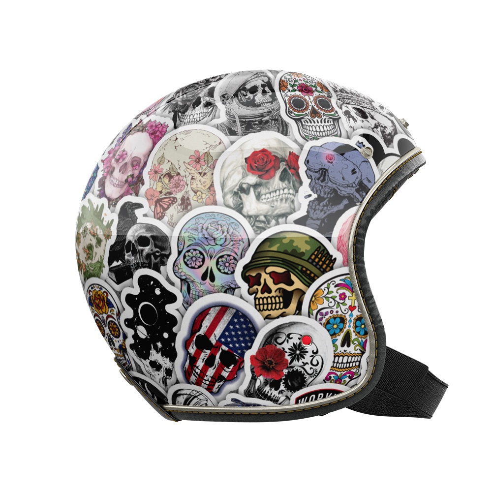 Set 50 cái Sticker Skull, Sticker Đầu Lâu Chống Nước, Hình dán Đầu quỷ dán mũ bảo hiểm, dán laptop, dán xe, vali...