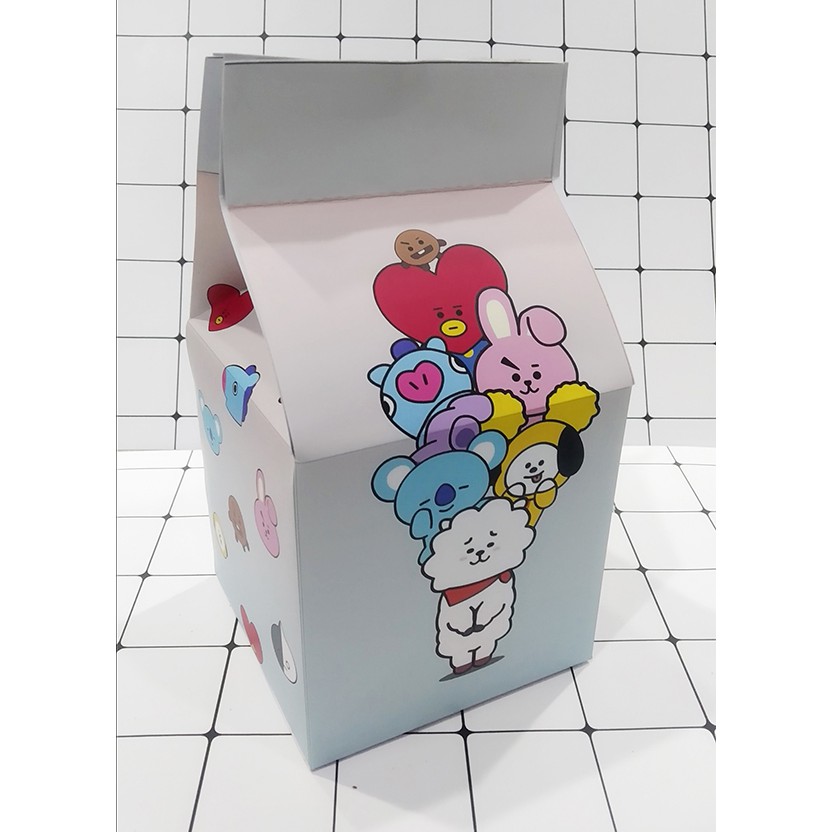 Hộp quà army bangtan kpop chibi HQSI2 hộp quà hộp sữa cute hộp dễ thương hoạt hình 18*10*10cm