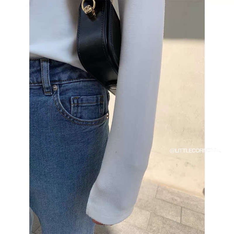 Quần Baggy Unisex Ống Suông Trơn Ống Tua Quảng Châu Lưng Cao