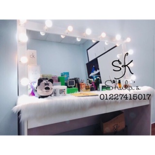 Thảm lông trắng trải bàn trang điểm cao cấp 50x150