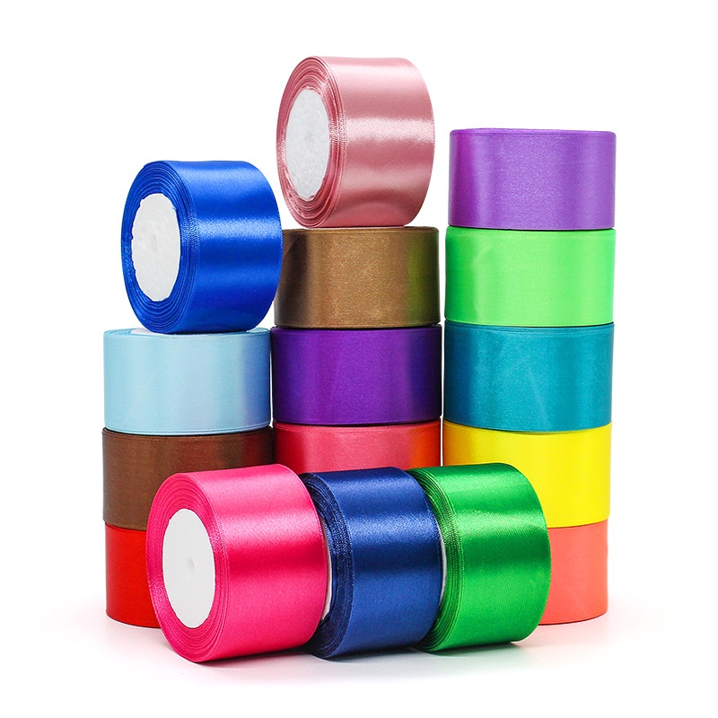 50 màu bản 5cm/50mm cuộn dài 22m ruy băng satin lụa thường bóng 1 mặt,dây gói quả ,dây trang trí sự kiện,phụ liệu nơ bờm