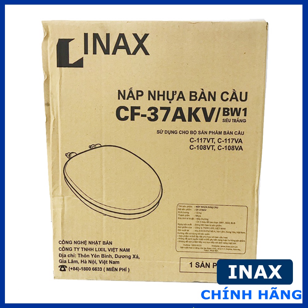 Nắp Bồn Cầu Inax CF37 Chính Hãng Thay Cầu C117, C108