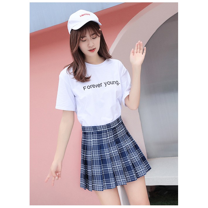 Chân Váy Kẻ Caro Hàn Quốc Siêu Xinh - Chân Váy Tennis Trơn JD16