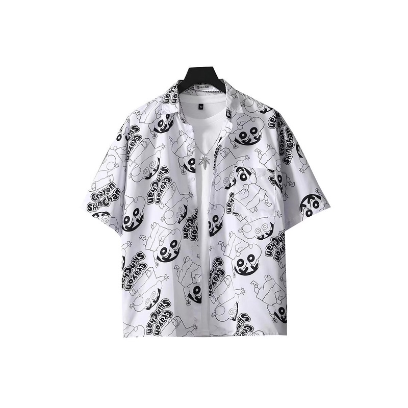 Korean Style Cute Cartoon Short Sleeve Shirt For Men