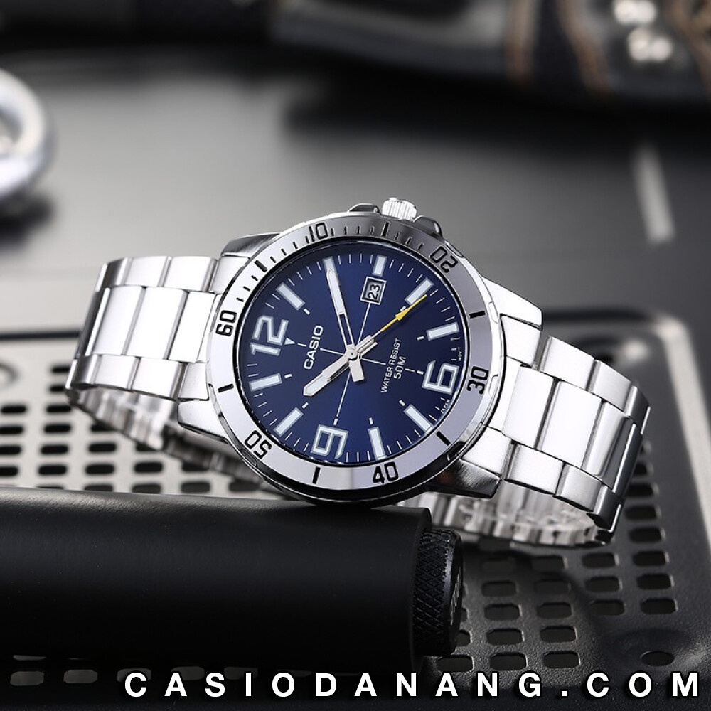 Đồng hồ nam dây kim loại Casio chính hãng Anh Khuê MTP-VD01D-2BVUDF (45mm)