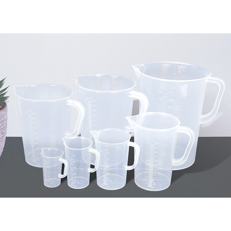 Ca Đong Định Lượng Pha Chế 50ml, 100ml, 250ml, 500ml, 1L, 2L, 5L có quai - ca nhựa có quai