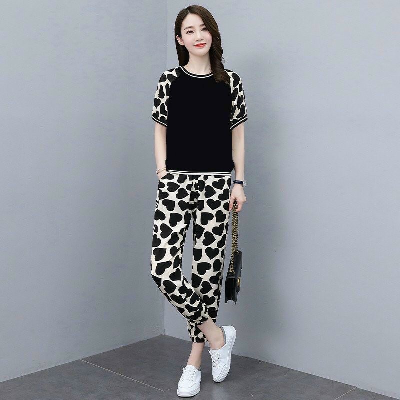 (Hoàn 50k đơn thành công) Bộ nữ phối hoạ tiết trái tim cao cấp