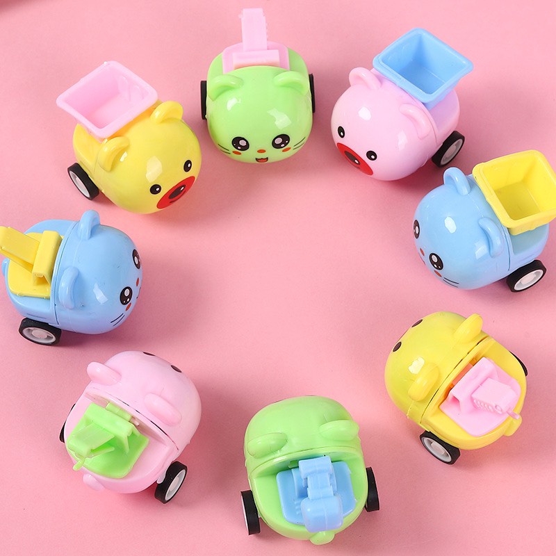 Xe Ô Tô Hình Thú Mini Chạy Cót Lật Đật Mini Dễ Thương Dành Cho Bé