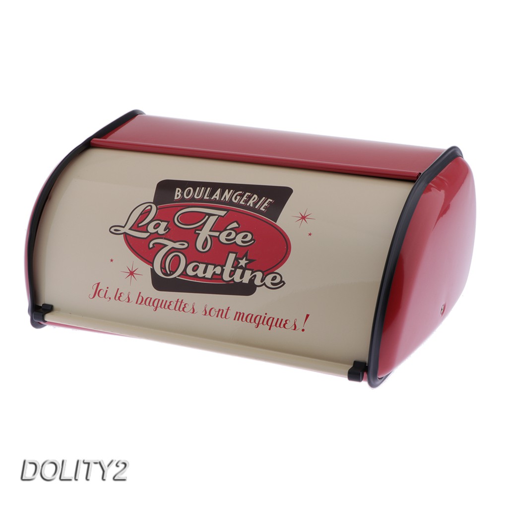 [Dolity2] Hộp Kim Loại Đựng Bánh Mì / Bánh Mì / Thức Ăn Nhà Bếp Màu Đỏ