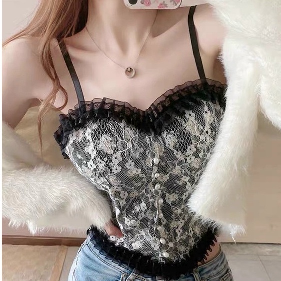 Áo bra ren 2 dây có mút ngực, áo bra ren khuy ngọc 4 mẫu lựa chọn hàng Quảng Châu [ảnh thật ở cuối]