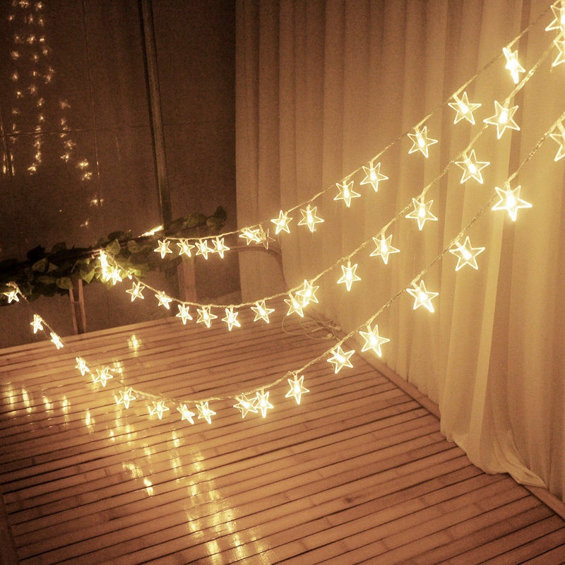 Dây Đèn 2.5M / 3M Hình Ngôi Sao Trang Trí Cây Thông Noel