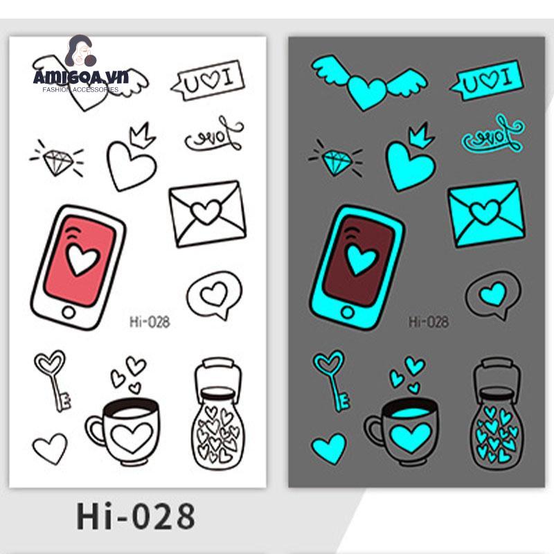 ✨✨1 Miếng Dán Hình Xăm Kỳ Lân Tiên Cá Hoạt Hình Màu Dạ Quang Chống Thấm Nước Dành Cho Học Sinh