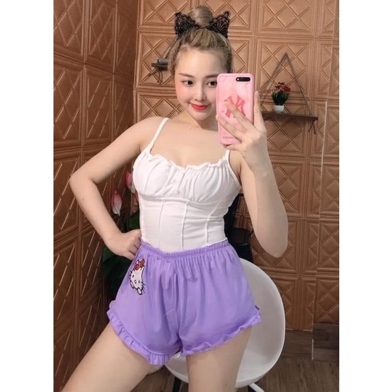 Xả kho đồ bộ mặc nhà nữ, đồ bộ ngủ , bộ mặc nhà 2 dây hellokitty siêu đáng yêu.