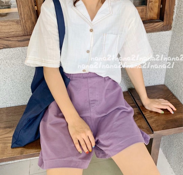 Quần short kaki cạp chun