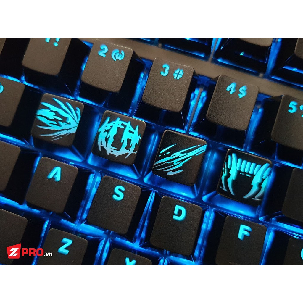 Bộ Keycap Liên Minh Huyền Thoại Irelia Vũ Kiếm Sư - 4 phím xuyên led dùng cho Bàn phím cơ