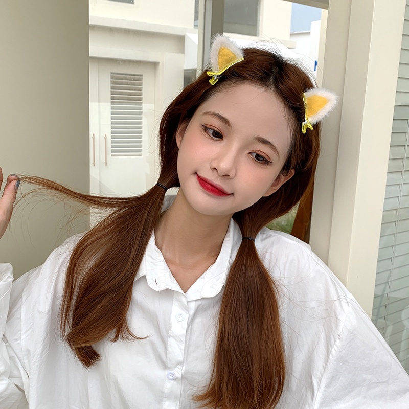Cặp Kẹp Tóc Hình Tai Mèo Hoạt Hình Ba Chiều