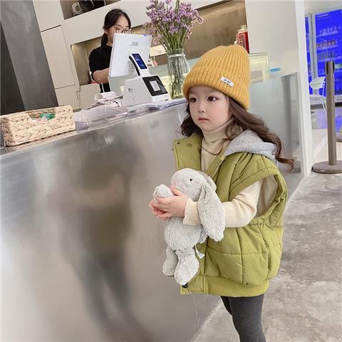 Áo khoác bé gái không tay có mũ trùm đầu thiết kế mới thời trang phong cách Hàn Quốc