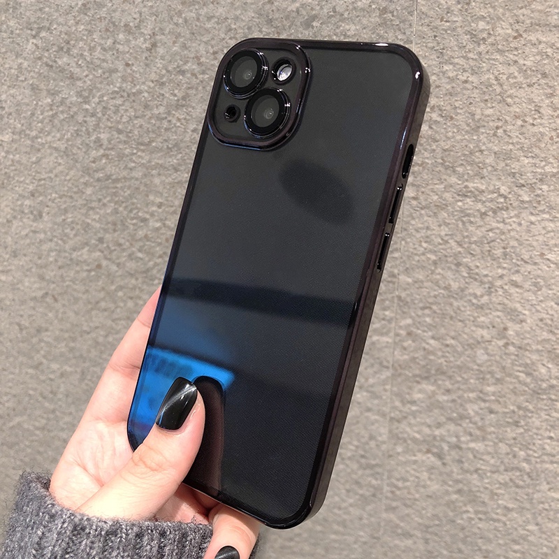 Ốp Điện Thoại Silicon Mềm Trong Suốt Viền Vuông Sang Trọng Cho iPhone 13 11 12 Pro Max Xs Max