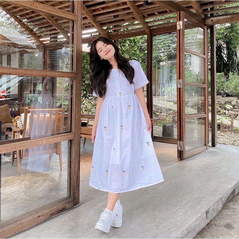 [VIDEO Unbox] VÁY BABYDOLL HOA TAY NGẮN (ảnh thật)