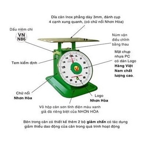 Cân đồng hồ lò xo NHƠN HÒA 150kg NHS-150