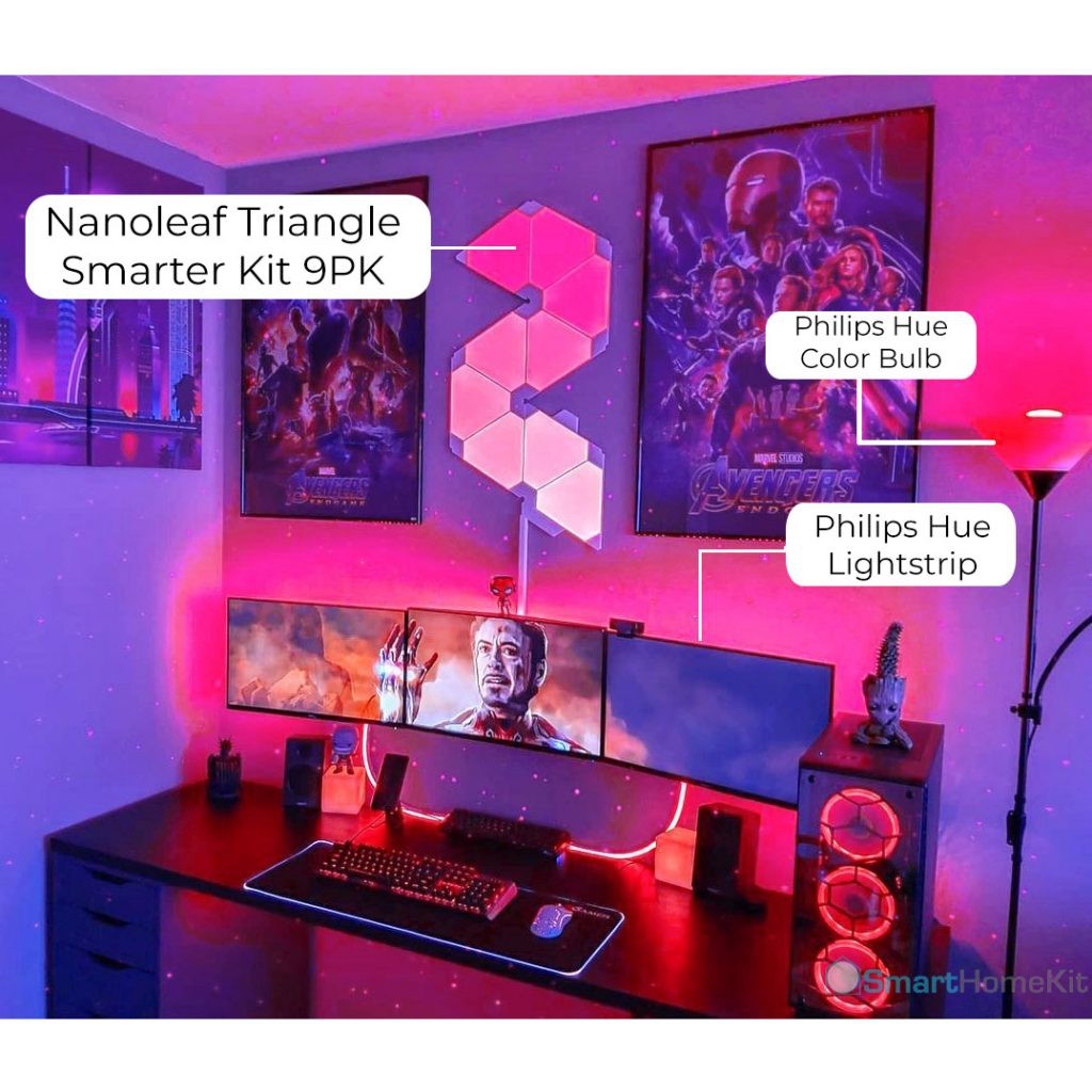 Bộ đèn giải trí Nanoleaf &amp; Philips Hue - Entertaiment Gaming Room Pack đồng bộ với PC