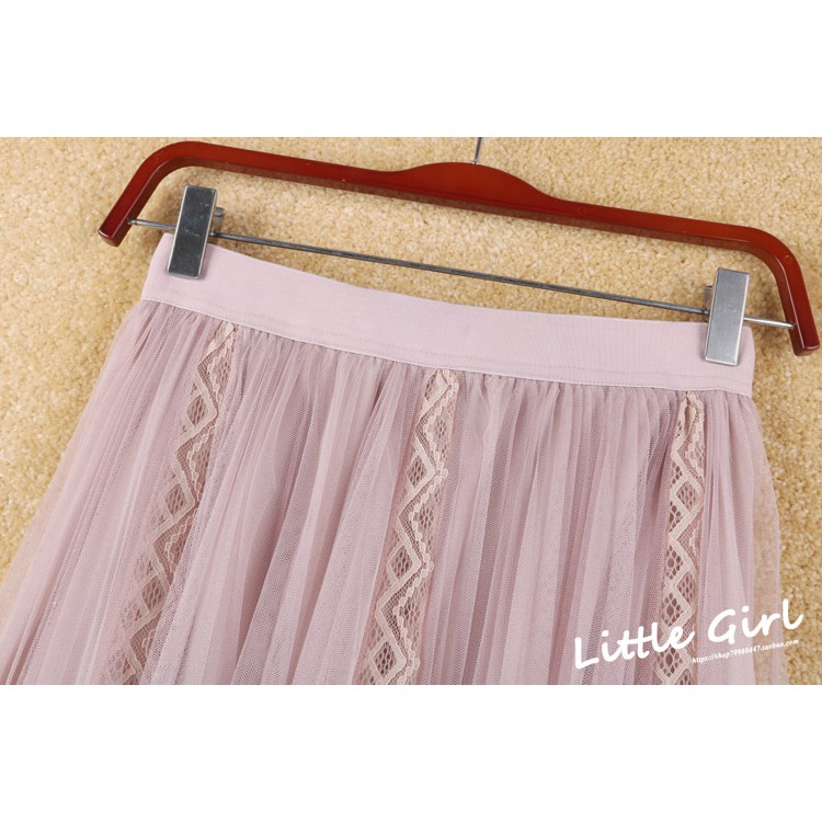 Chân váy midi xếp li pha ren -V18 | BigBuy360 - bigbuy360.vn