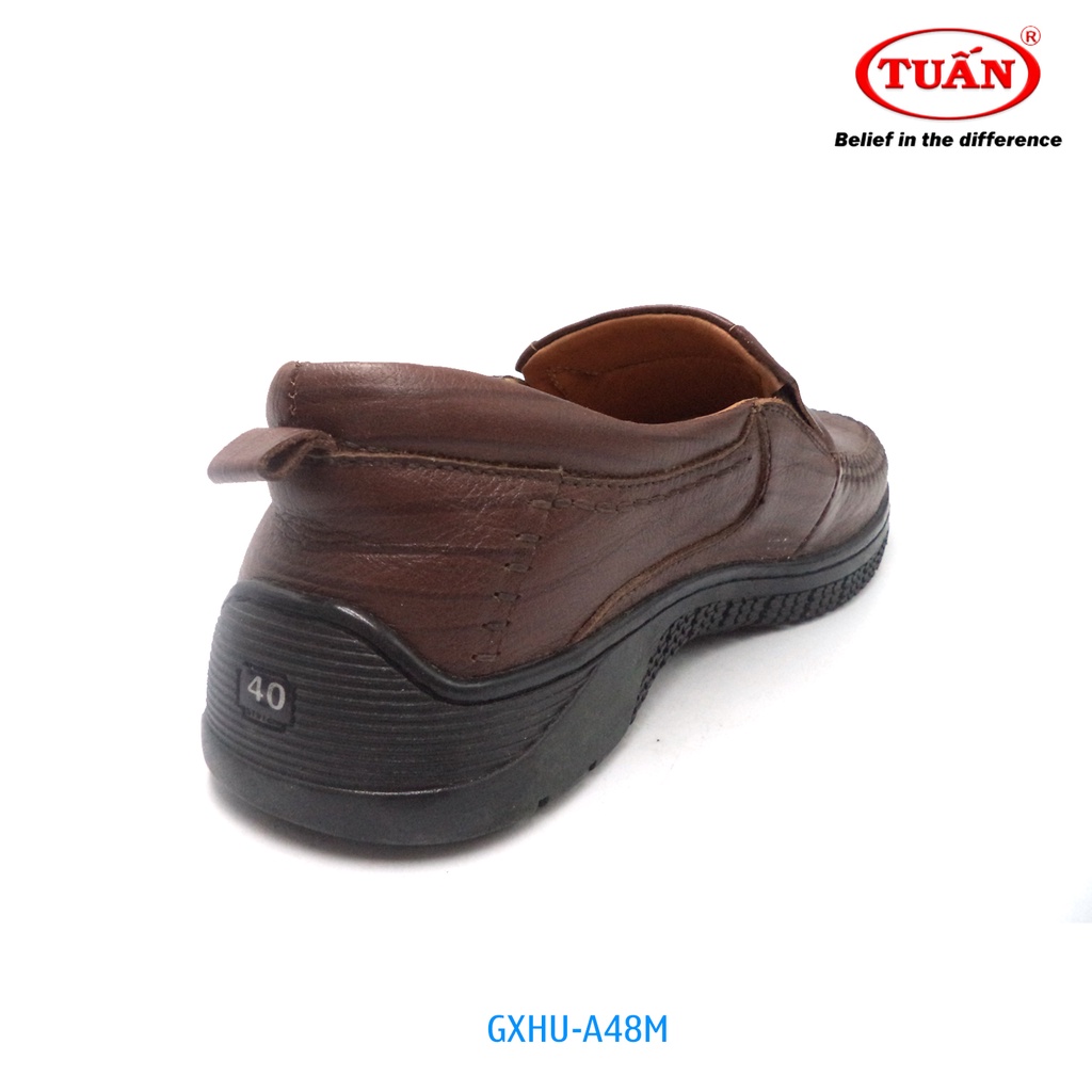 Giày nam quai da bò tự nhiên giày mọi cao cấp đế cao su thương hiệu Tuấn GXHU-48M