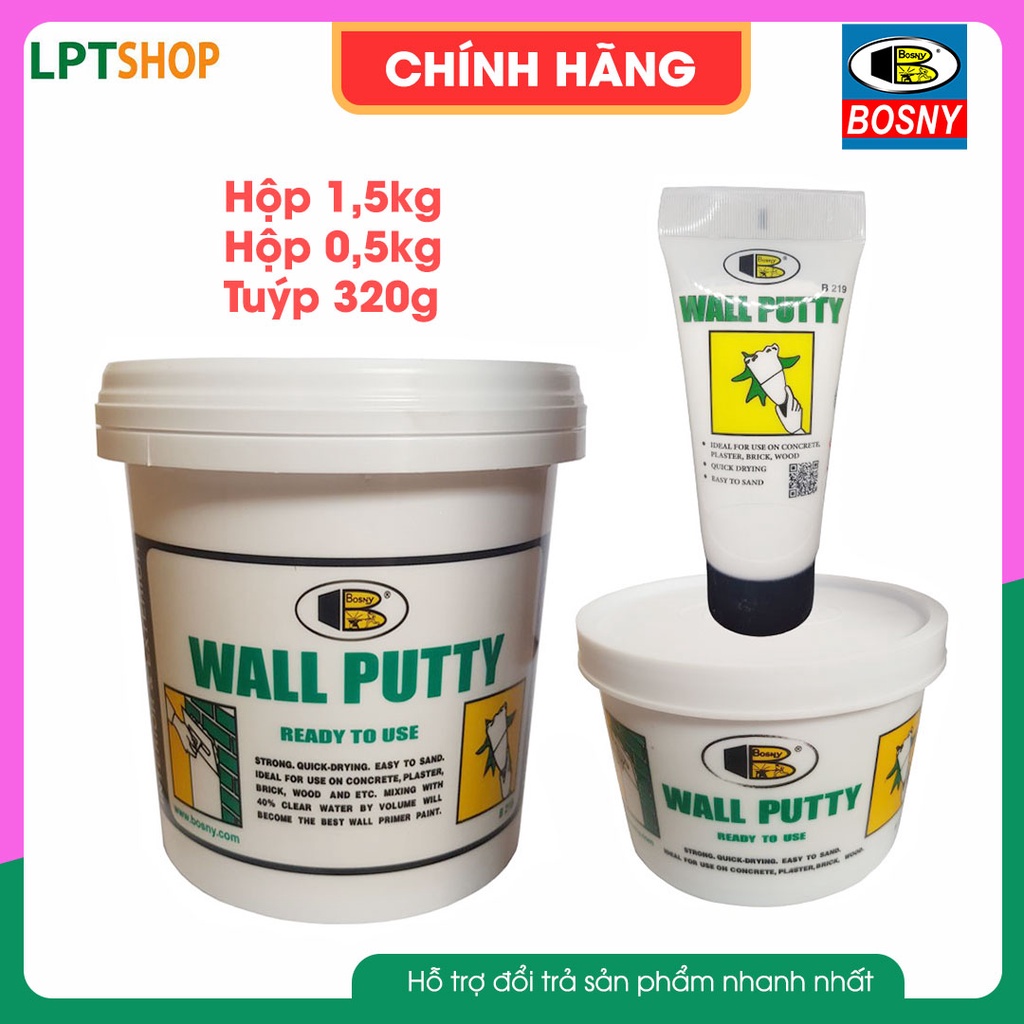 Bột trét tường Wall Putty B219 Bosny - Nhập khẩu Thái Lan