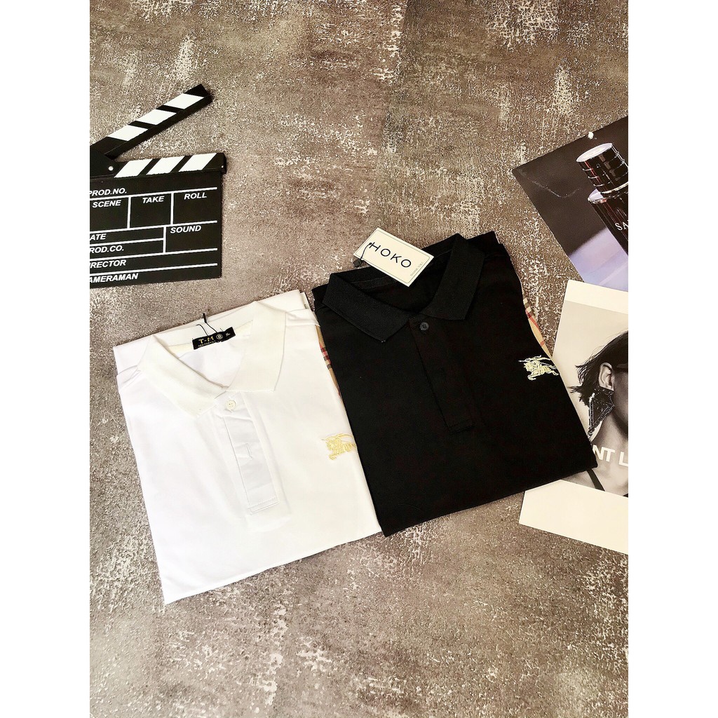 [DEAL KHỦNG] Áo Polo Cao Cấp ⚡ĐỦ SIZE 42 KG-80 KG ⚡ Áo Polo Bur.berry sọc viền nách logo | BigBuy360 - bigbuy360.vn