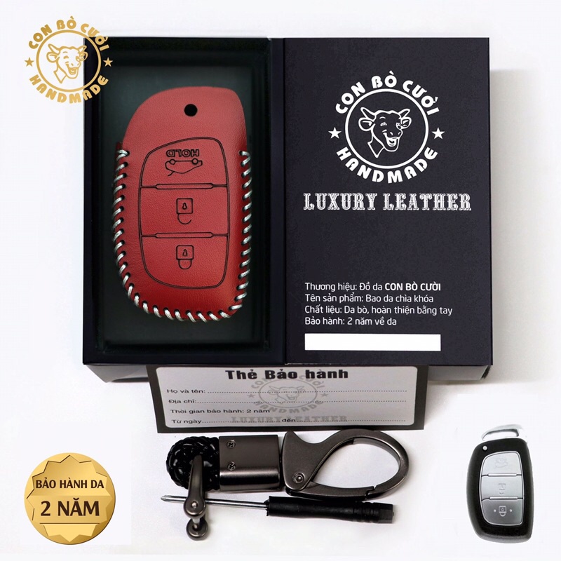 Bao Da Hyundai  Da Bò Nhập Khẩu Italia, Bảo Hành 2 năm, Khắc Tên + Số ĐT Chủ Xe