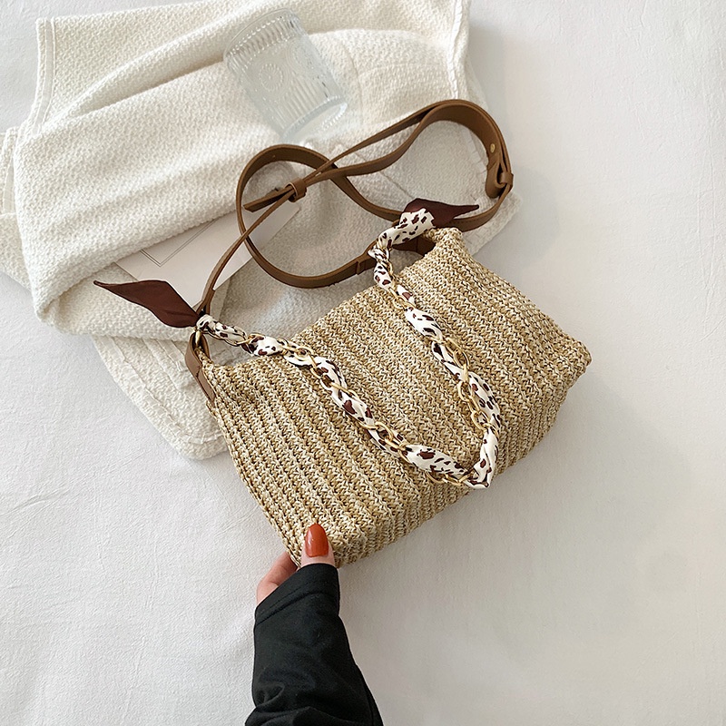 Túi Đeo Vai Đan Rơm Thời Trang Dễ Phối Đồ Cho Nữ