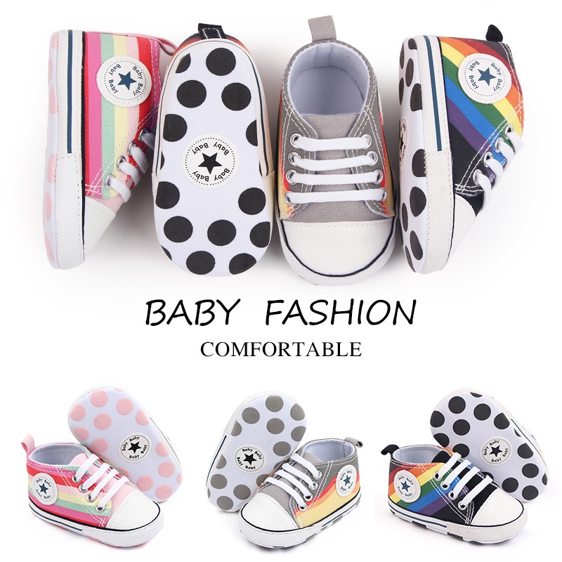 Giày tập đi cho bé Mialy Kids (0-15 tháng) mẫu mới 2022 - đế mềm chống trượt dáng thể thao nhiều màu sắc cho bé trai gái