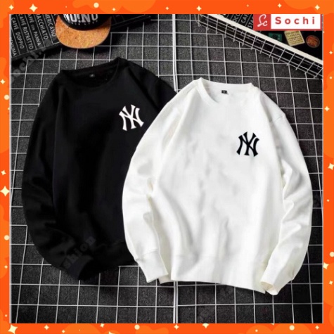 */ Áo thun nam nữ tay dài, áo phông nỉ sweater nam nữ chất poly Thái in hình NY SW21 */