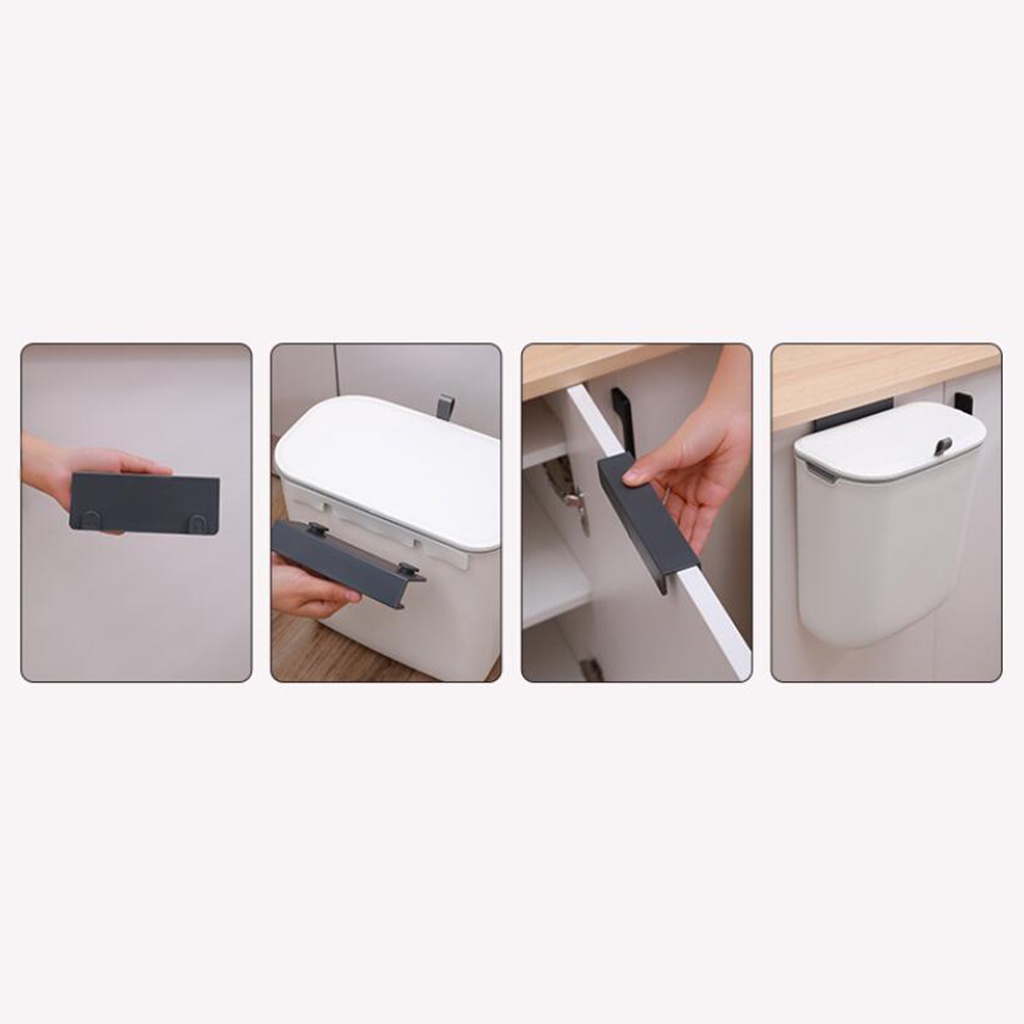 Thùng Rác Gắn Tường 7L Có Nắp Tiện Dụng Cho Nhà Bếp / Phòng Tắm