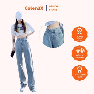 Quần jean nữ,baggy ống rộng lưng cao cạp chéo dáng suông,quần bò nữ ống đứng vải dày đẹp.