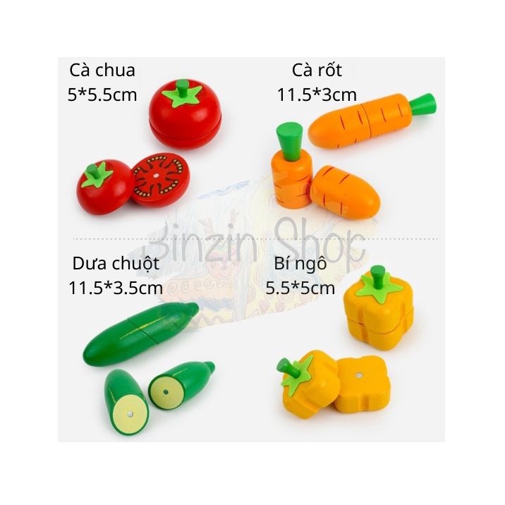 Bộ đồ chơi cắt trái cây gỗ 17 chi tiết
