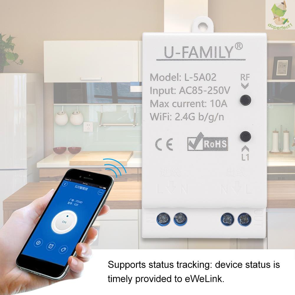eWelink RF Wifi Switch RF 433MHz Wireless Switch with Timing Function Remote Controller for Android/IOS APP Control for Electric Appliances Compatible with Alexa for Google Home Universal Automation Module