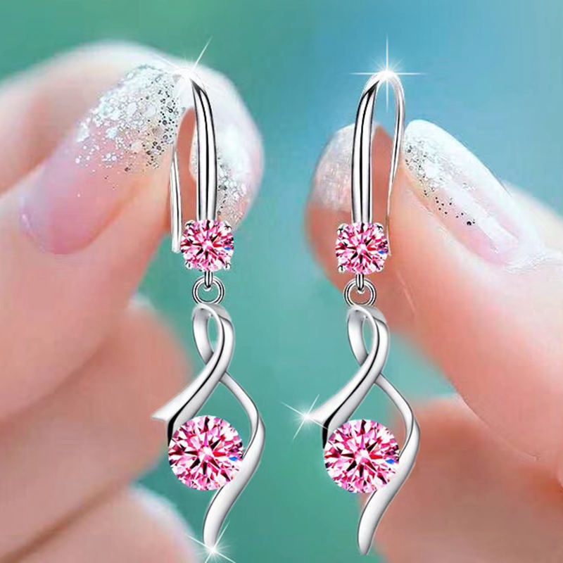 Khuyên Tai Nữ Bạc 925 Kiểu Dáng Giọt Nước Thời Trang Thanh Lịch