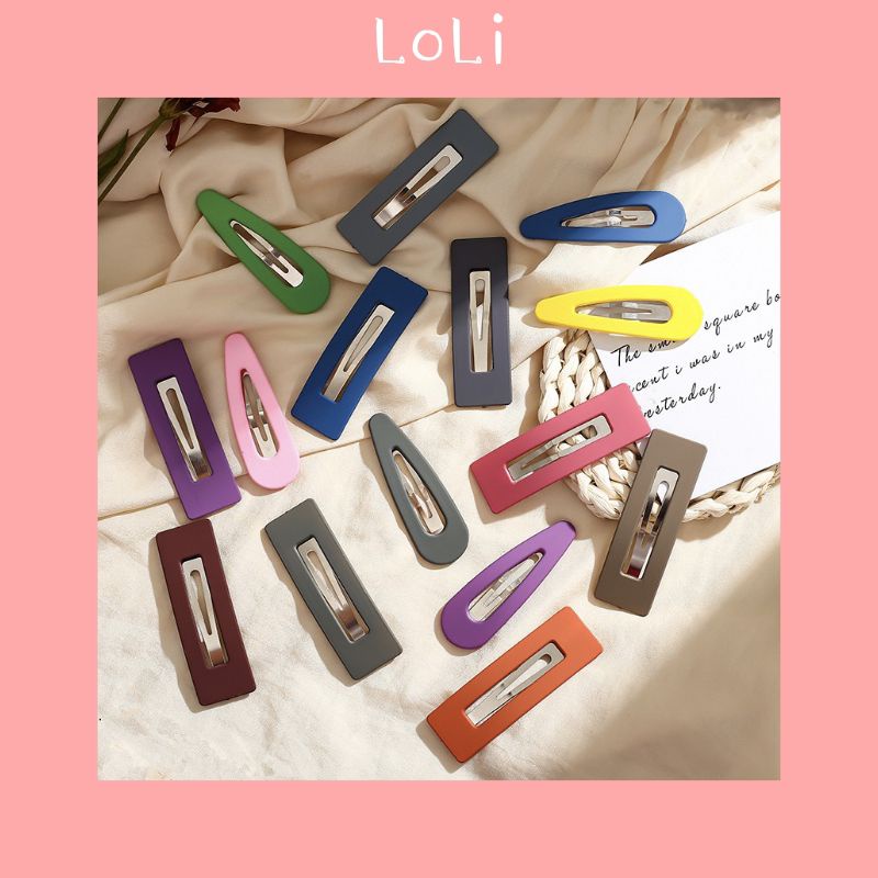 [Mã FAMARAL1 giảm 10K đơn 50K]Kẹp tóc tam giác,hình vuông nhiều màu - Loli.phukienthoitrang
