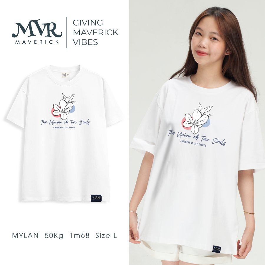 Ao thun unisex Khoảnh khắc của cuộc sống MVR size rộng tee Mỹ KK4065