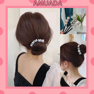 Thanh quấn búi tóc uốn dẻo Amuada kẹp búi tóc củ tỏi phong cách hàn quốc SC25