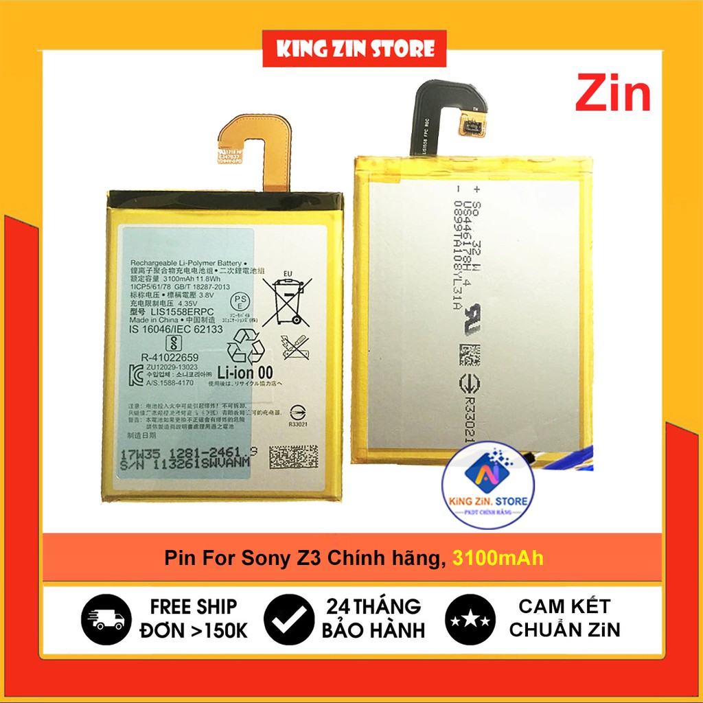 Pin Sony Z3 dung lượng 3100mAh Chính hãng