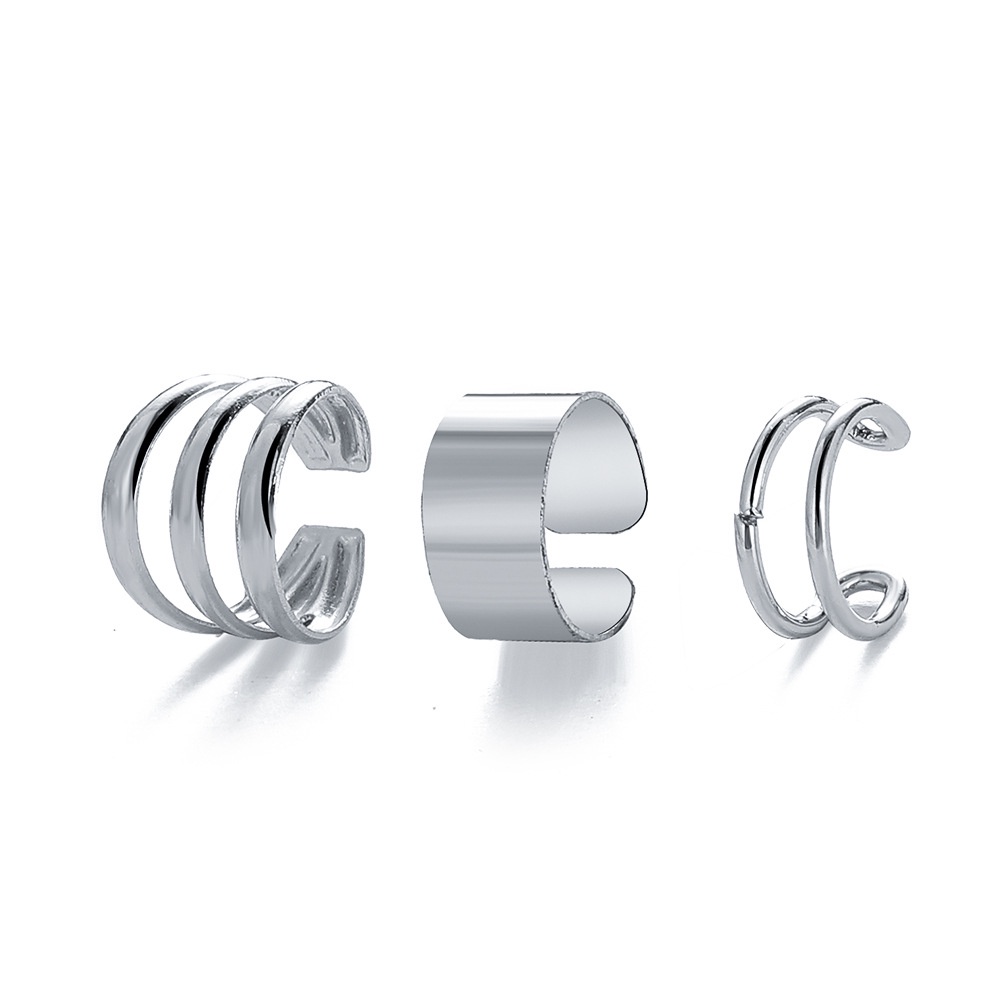 Set 3 Khuyên Tai Kim Loại Màu Sắc Thời Trang Cho Nữ